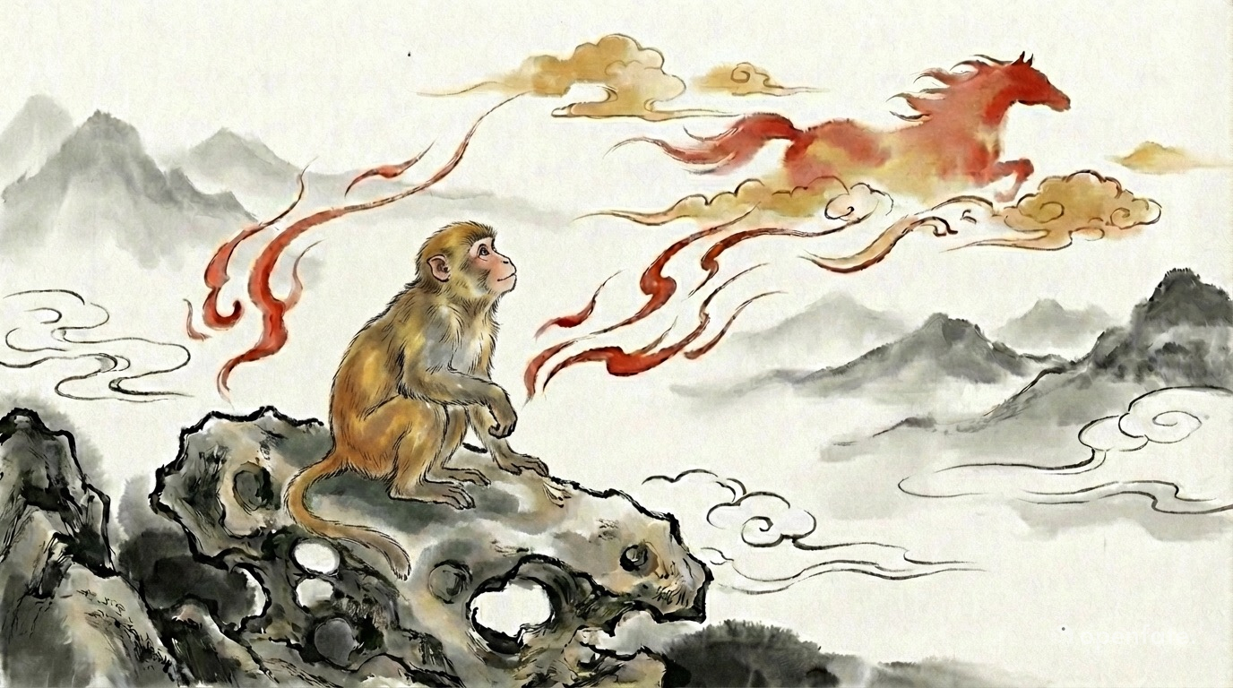 2026 屬猴運勢詳解:火煉真金,驛馬奔騰