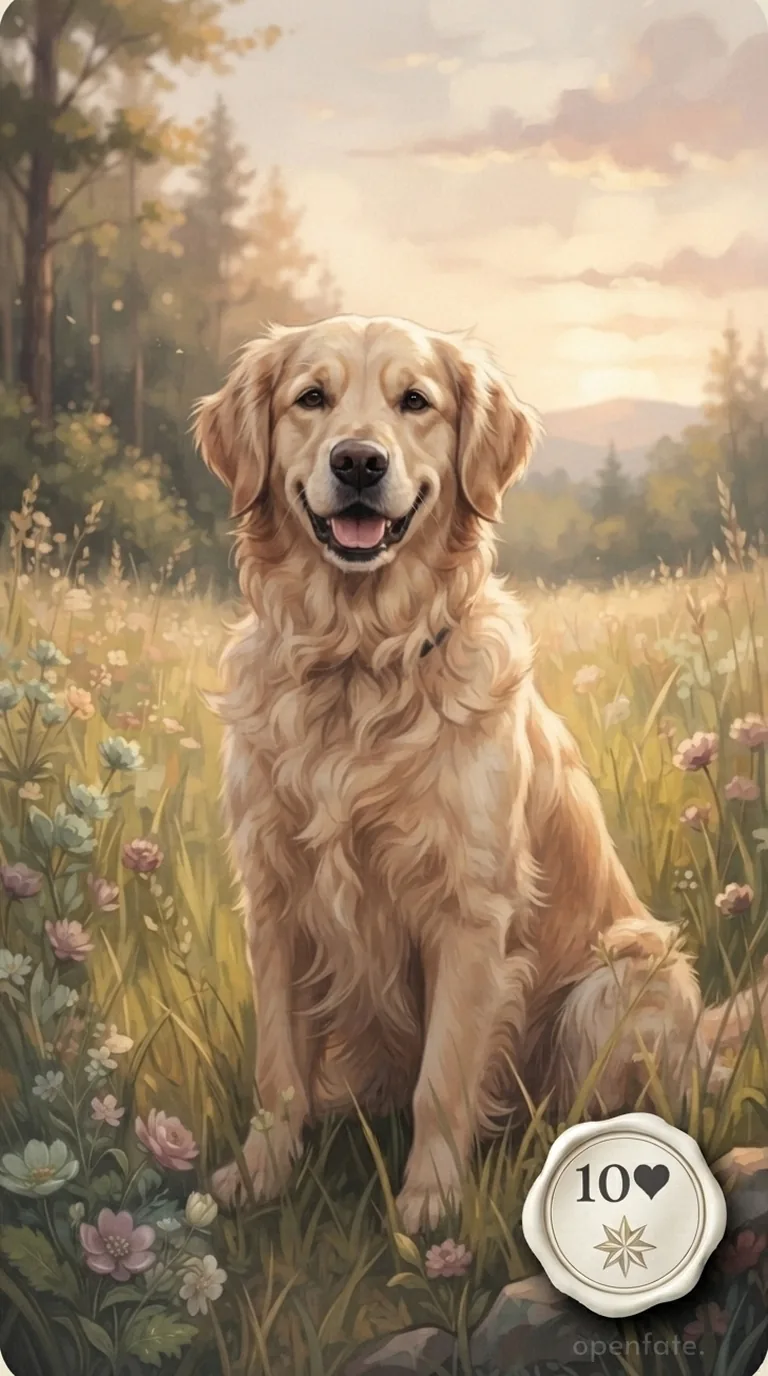 AstralNex illustration of Lenormand card 18, Dog